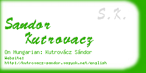 sandor kutrovacz business card
